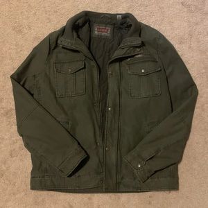 Levi’s Olive Denim Zip Jacket L